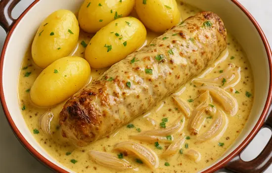 Andouillette à la moutarde au four