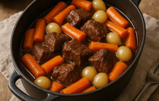 Bœuf carottes aux petits oignons à l’ancienne