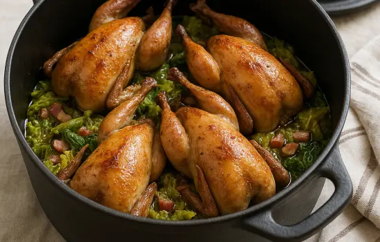 Cailles aux choux à l’ancienne