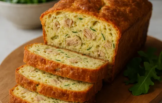 Cake salé au thon, courgette et moutarde facile