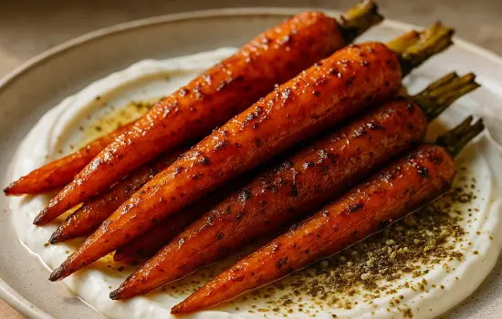 Carottes rôties au miel, yaourt citronné et zaatar