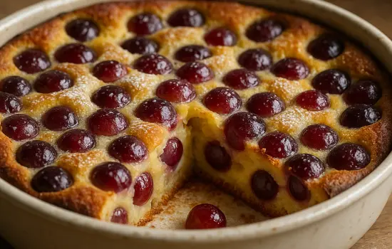 Clafoutis aux raisins et à la vanille facile