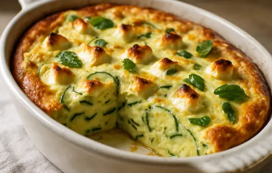 Clafoutis salé aux courgettes, feta et menthe facile