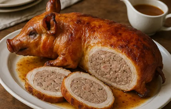 Cochon de lait farci à la périgourdine