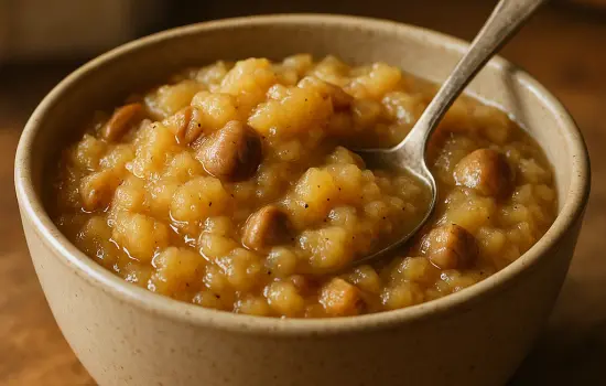 Compote de pommes et châtaignes maison à la vanille