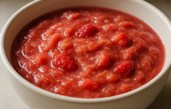 Compote de rhubarbe et fraises maison