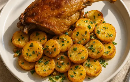 Confit de canard aux pommes de terre sarladaises