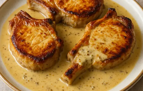 Côtes de porc à la dijonnaise