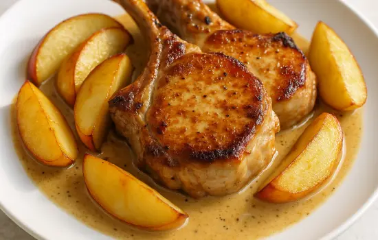 Côtes de porc au cidre et aux pommes à la normande