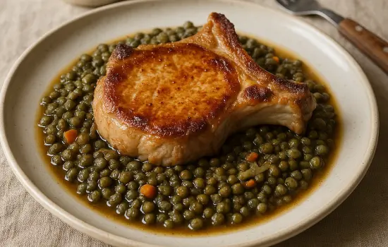 Côtes de porc aux lentilles à l’ancienne