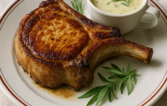 Côtes de porc sauce béarnaise à la française
