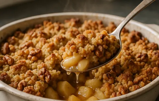 Crumble aux pommes et aux noix facile