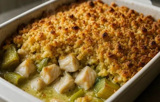 Crumble de poisson aux poireaux facile