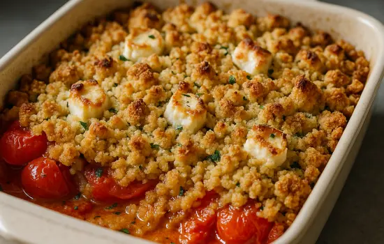 Crumble de tomates au chèvre et aux herbes facile
