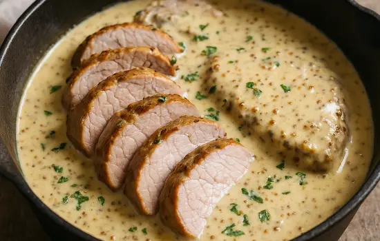 Filet mignon de porc à la moutarde à l’ancienne