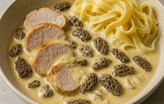 Filet mignon de porc aux morilles à la crème