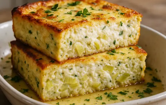 Flan de poireaux au chèvre frais et aux herbes