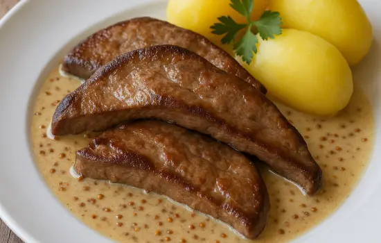 Foie de veau à la moutarde à l’ancienne