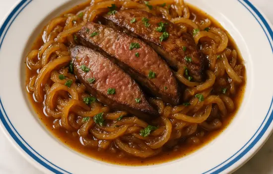 Foie de veau lyonnaise traditionnelle