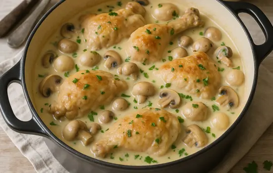 Fricassée de poulet à l’ancienne