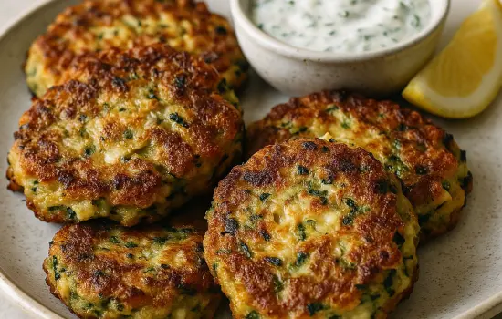 Galettes de courgettes et feta à la poêle