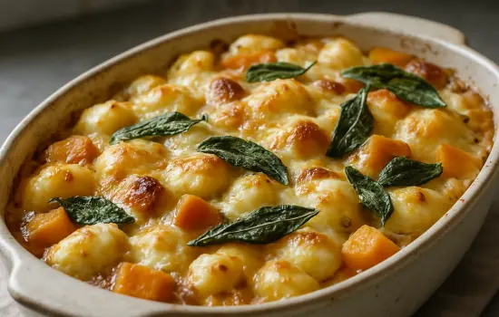 Gratin de gnocchis au potimarron et à la sauge