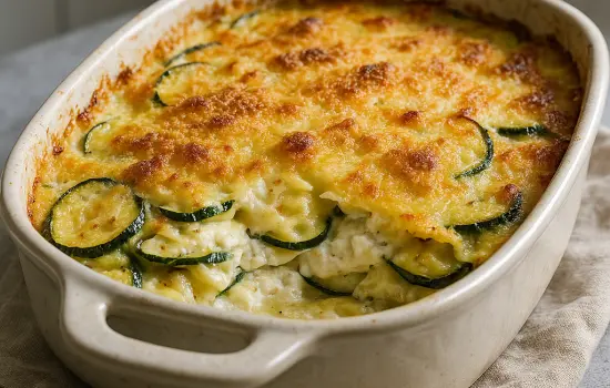 Gratin de ravioles aux courgettes et à la ricotta
