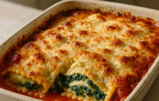 Gratin de ravioli aux épinards et à la ricotta