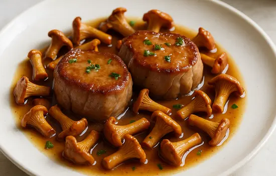 Grenadin de veau aux girolles et au cidre