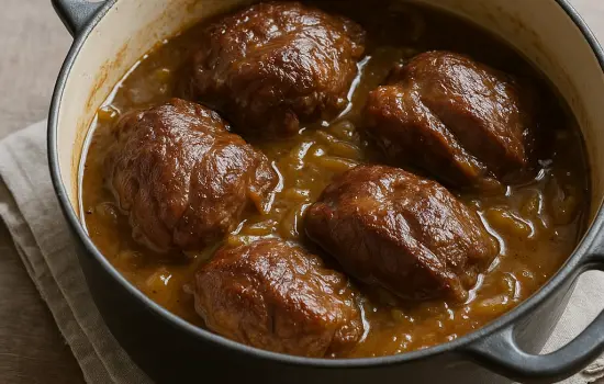 Joues de porc confites en cocotte