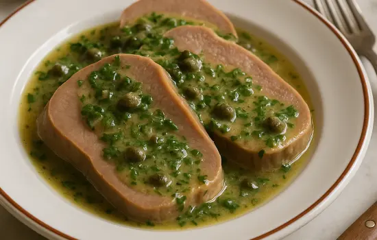 Langue de veau sauce ravigote à l’ancienne