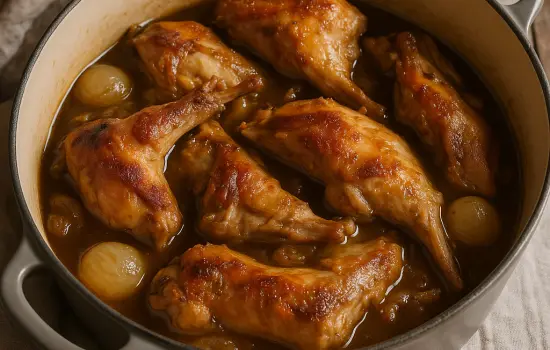 Lapin à la bière et aux oignons à l’ancienne