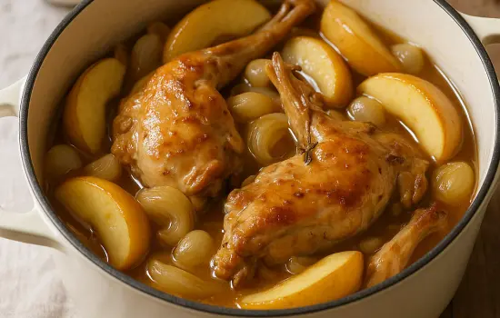 Lapin au cidre et aux pommes à la normande