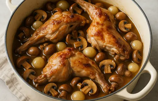 Lapin aux champignons à l’ancienne