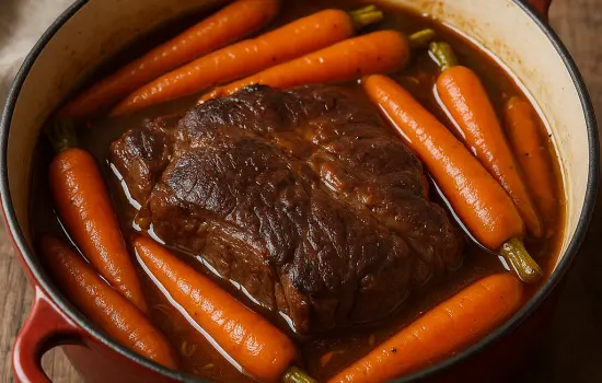 Paleron de bœuf braisé aux carottes