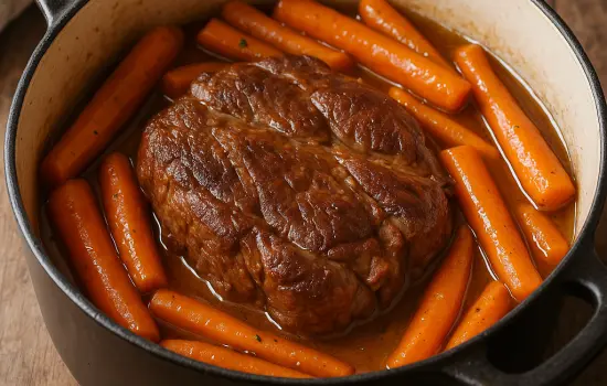 Paleron de veau braisé aux carottes à l’ancienne