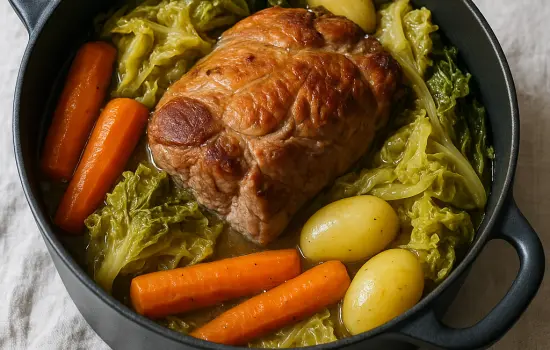Palette de porc au chou vert à l’ancienne