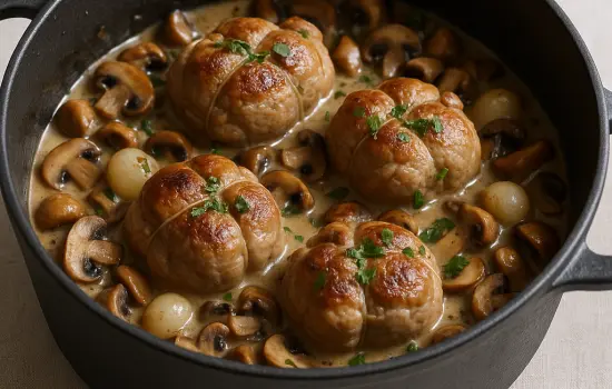 Paupiettes de veau forestières à l’ancienne