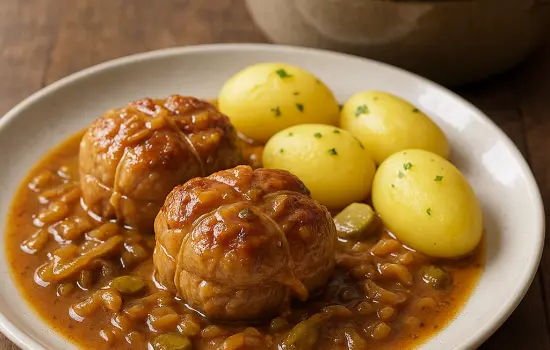 Paupiettes de veau sauce charcutière à l’ancienne