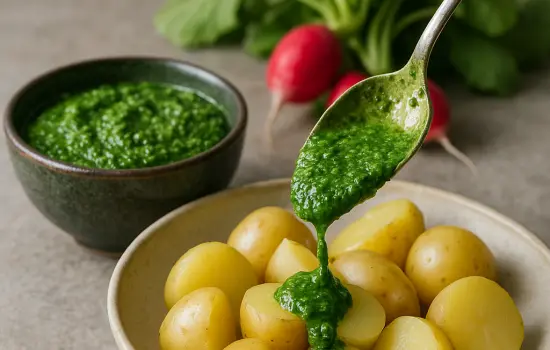 Pesto de fanes de radis facile