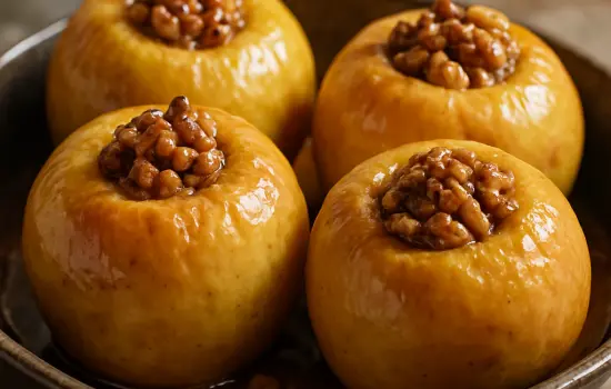 Pommes au four aux noix et au miel