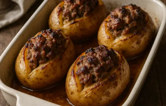 Pommes de terre farcies à la viande à l’ancienne