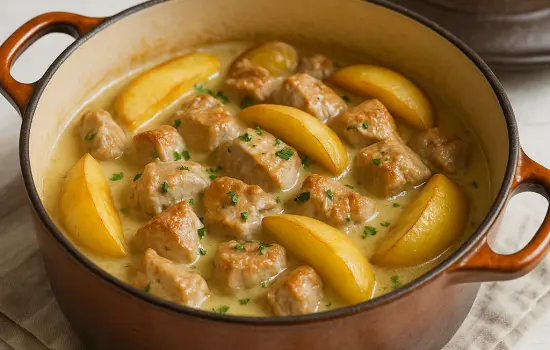 Porc au cidre et aux pommes à la normande
