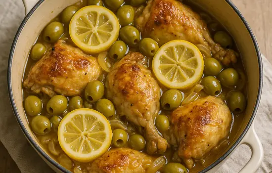 Poulet au citron et aux olives à l’ancienne