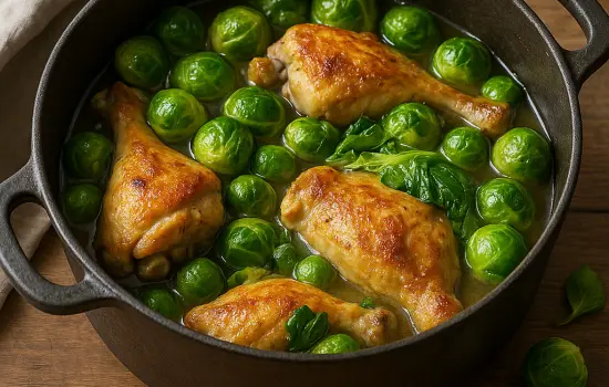 Poulet aux choux de Bruxelles à l’ancienne