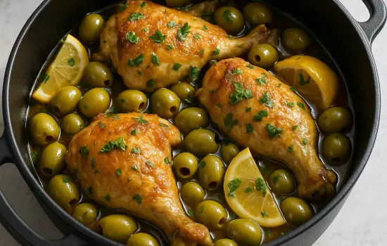 Poulet aux olives et citron à la provençale