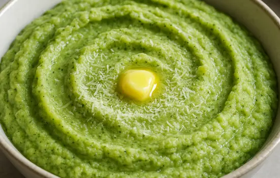 Purée de brocoli et pommes de terre au parmesan