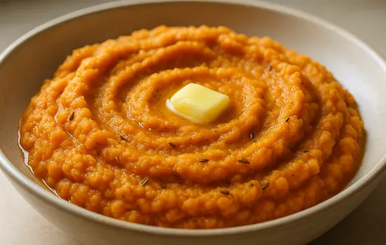 Purée de patates douces et carottes au cumin
