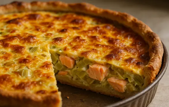 Quiche au poireau et au saumon facile