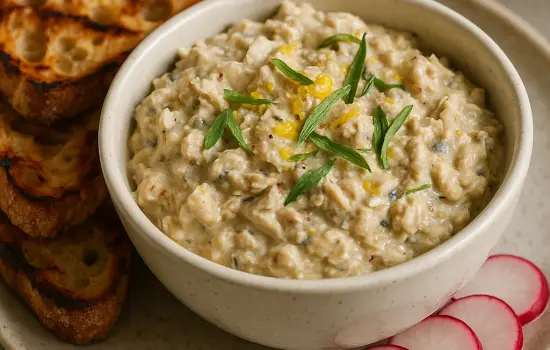 Rillettes de maquereau frais à la moutarde, citron et estragon